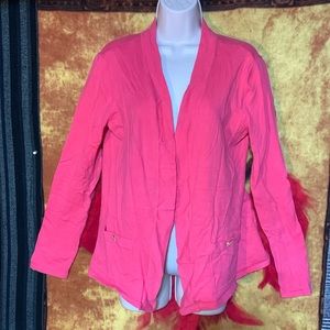 ANNE KLEIN-women’s pink long sleeve lightweight open cardigan sweater